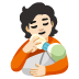 Emoji Personne allaitant un bébé : peau claire sur Google