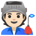 Google의 공장 직원: 하얀 피부 이모지