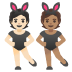 Mensen met konijnenoren: lichte huidskleur, getinte huidskleur-emoji op Google
