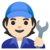 Mechaniker(in): helle Hautfarbe-Emoji auf Google