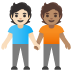 People Holding Hands: Light Skin Tone, Medium Skin Tone emoji on Google