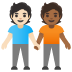 People Holding Hands: Light Skin Tone, Medium-Dark Skin Tone emoji on Google