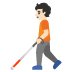 Person with White Cane: Light Skin Tone emoji on Google
