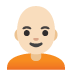 Person: Light Skin Tone, Bald emoji on Google