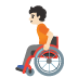 Emoji Personne en fauteuil roulant manuel : peau claire sur Google