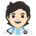 Arzt/Ärztin: helle Hautfarbe-Emoji auf Google