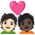อีโมจิ คู่รัก: คน คน โทนผิวสีขาว และ โทนผิวสีเข้ม บน Google