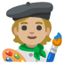 Emoji Artista: carnagione abbastanza chiara su Google