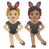 Emoji Persone con orecchie da coniglio: carnagione abbastanza chiara e carnagione olivastra su Google