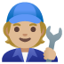 Mechanic: Medium-Light Skin Tone emoji on Google