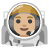 Google üzerinde Astronot: orta açık cilt tonu emojisi