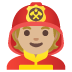 Emoji Ahli bomba: ton kulit sederhana cerah pada Google