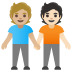 People Holding Hands: Medium-Light Skin Tone, Light Skin Tone emoji on Google