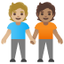 อีโมจิ คนจับมือกัน: โทนผิวสีขาวเหลือง โทนผิวสีเหลือง บน Google