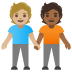 People Holding Hands: Medium-Light Skin Tone, Medium-Dark Skin Tone emoji on Google