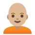 Emoji Persona: carnagione abbastanza chiara e calvo su Google