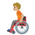 Person in manuellem Rollstuhl: mittelhelle Hautfarbe-Emoji auf Google