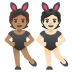 Mensen met konijnenoren: getinte huidskleur, lichte huidskleur-emoji op Google