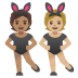 Emoji Orang dengan telinga arnab: ton kulit sederhana dan ton kulit sederhana cerah pada Google