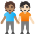 People Holding Hands: Medium Skin Tone, Light Skin Tone emoji on Google