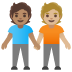 อีโมจิ คนจับมือกัน: โทนผิวสีเหลือง โทนผิวสีขาวเหลือง บน Google