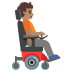 Person in Motorized Wheelchair Facing Right: Medium Skin Tone emoji on Google