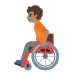 Emoji Persona su sedia a rotelle manuale: carnagione olivastra su Google