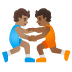 People Wrestling: Medium Skin Tone, Medium-Dark Skin Tone emoji on Google
