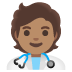 Health Worker: Medium Skin Tone emoji on Google