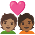 Couple with Heart: Person, Person, Medium Skin Tone, Medium-Dark Skin Tone emoji on Google