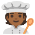Cook: Medium-Dark Skin Tone emoji on Google