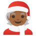 Mx Claus: Medium-Dark Skin Tone emoji on Google
