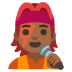 Google üzerinde Şarkıcı: orta koyu cilt tonu emojisi