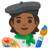 Emoji Artista: carnagione abbastanza scura su Google