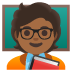 Lehrer(in): mitteldunkle Hautfarbe-Emoji auf Google