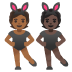 People with Bunny Ears: Medium-Dark Skin Tone, Dark Skin Tone emoji on Google
