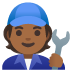 Mechanic: Medium-Dark Skin Tone emoji on Google