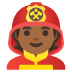 Firefighter: Medium-Dark Skin Tone emoji on Google