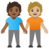 People Holding Hands: Medium-Dark Skin Tone, Medium-Light Skin Tone emoji on Google