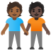 People Holding Hands: Medium-Dark Skin Tone, Dark Skin Tone emoji on Google