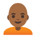 Person: mitteldunkle Hautfarbe, Glatze-Emoji auf Google