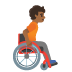 Person in manuellem Rollstuhl: mitteldunkle Hautfarbe, nach rechts-Emoji auf Google