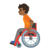 Emoji Orang dalam kerusi roda manual: ton kulit sederhana gelap pada Google