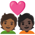 Couple with Heart: Person, Person, Medium-Dark Skin Tone, Dark Skin Tone emoji on Google