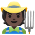 Bauer/Bäuerin: dunkle Hautfarbe-Emoji auf Google
