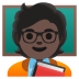Teacher: Dark Skin Tone emoji on Google