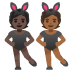 Emoji Orang dengan telinga arnab: ton kulit gelap dan ton kulit sederhana gelap pada Google