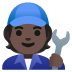 Mechanic: Dark Skin Tone emoji on Google