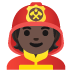 Firefighter: Dark Skin Tone emoji on Google