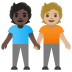 People Holding Hands: Dark Skin Tone, Medium-Light Skin Tone emoji on Google